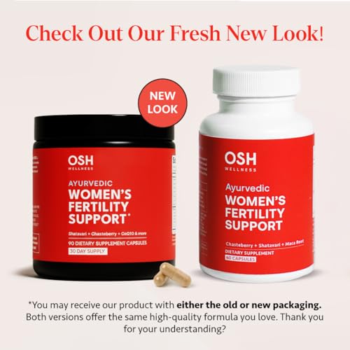 Freshly Moms Ayurvedic Fertility Supplements for Women | Support Ovulation | Conception for Women | Egg Quality | Maca Root, Vitex, & Vitamins | Vegan | 90 Capsules - OSH Wellness
