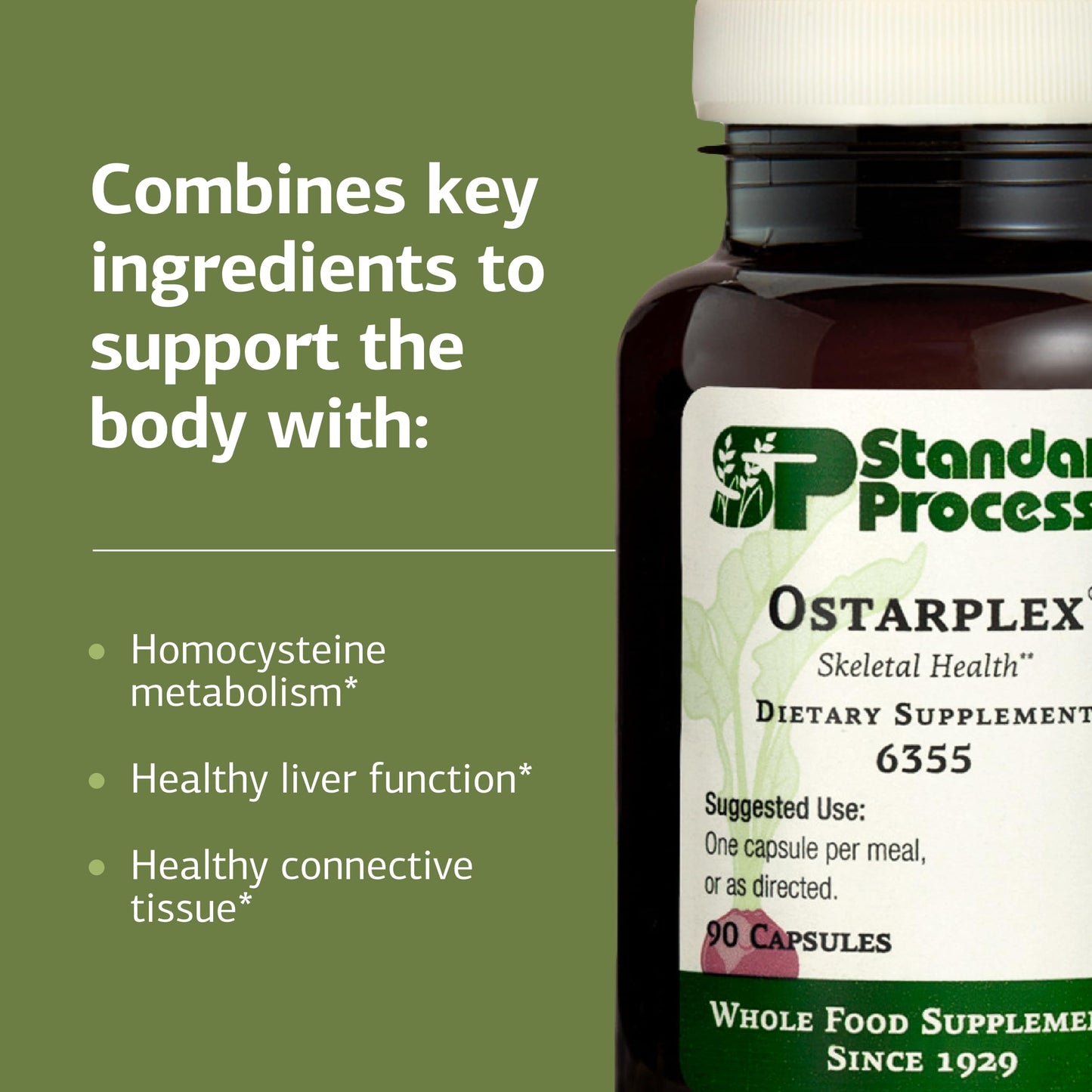Standard Process Ostarplex - Connective Tissue & Liver Health, 90 Capsules