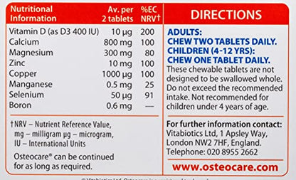 Osteocare Chewable 30 Tablets - Peppermint & Orange Flavor