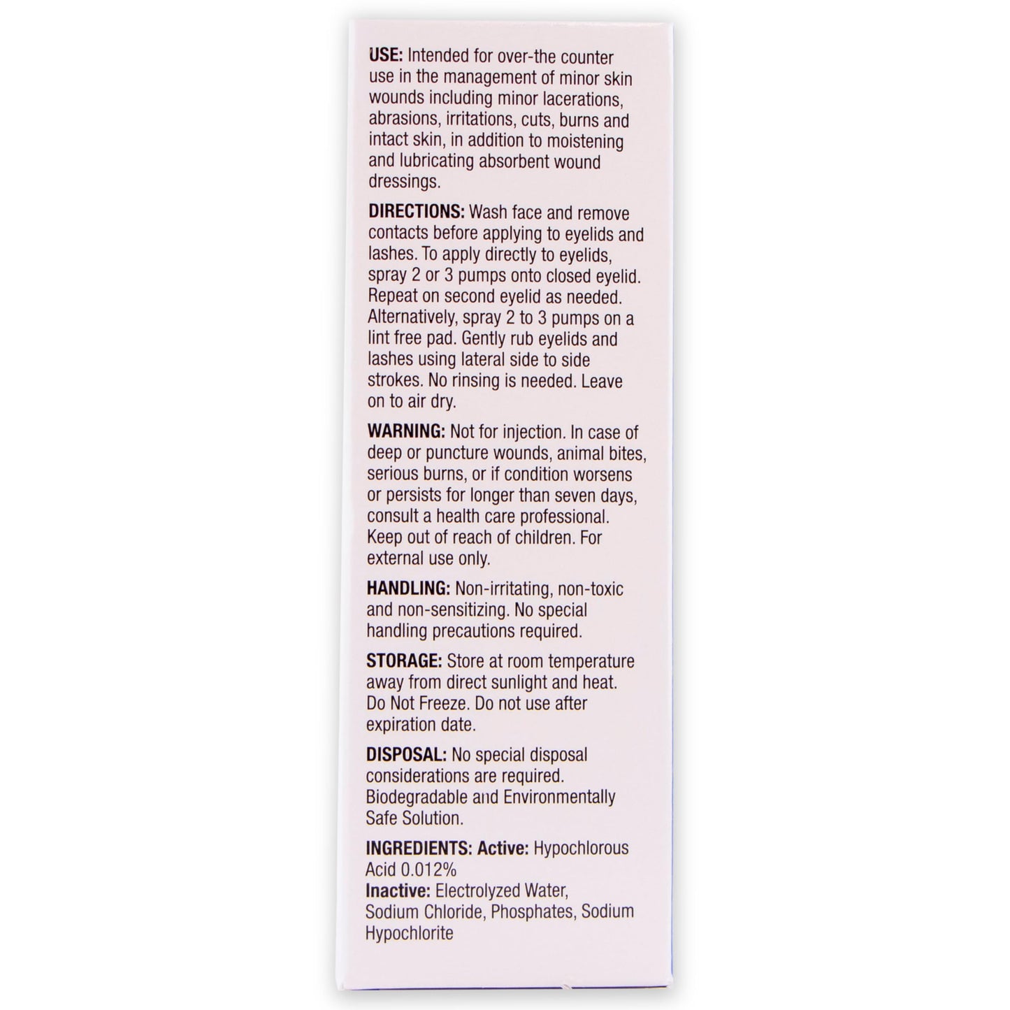 OT7400 Oasis TEARS HYPOCHLOROUS Eyelid & Lash Cleansing Spray – 0.012% HOCl, 1.86 fl oz