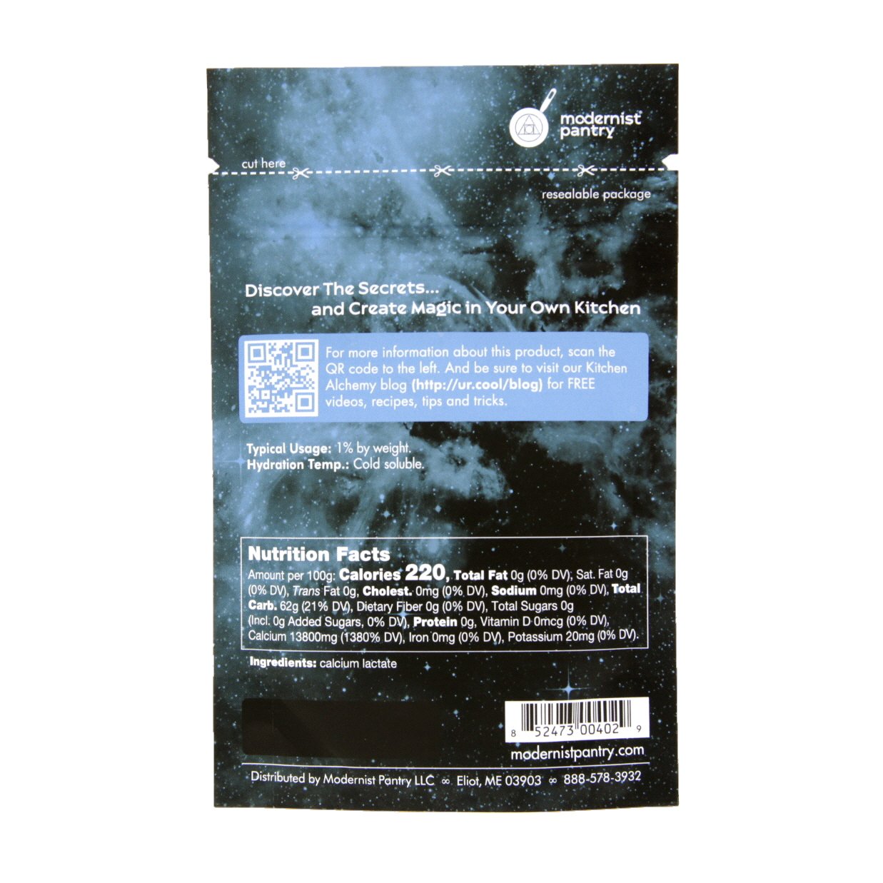 Sodium Alginate + Calcium Lactate Value Pack - Non-GMO Vegan OU Kosher Certified 100g / 4oz Bundle (2 items)