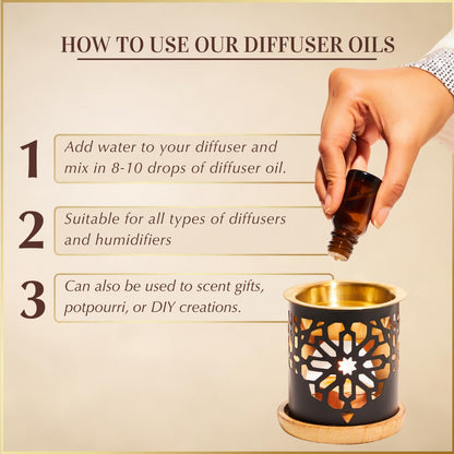 Arabic Oud Diffuser Oil Set by Dukhni – 3 x 10ml Oudh Oils Gift Set
