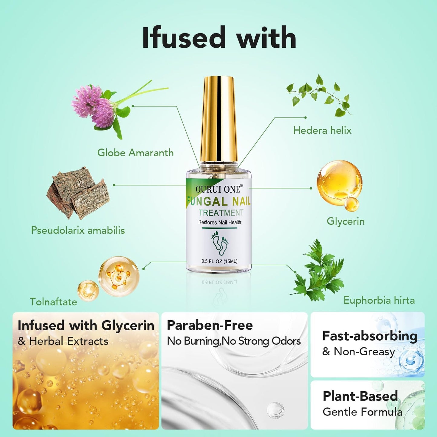 ourui one Toenail Fungus Treatment Extra Strength – Fast 4-Week Nail Care (30ml)