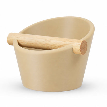 Oval Espresso Knock Box with Oak Bar KNOCDIC®