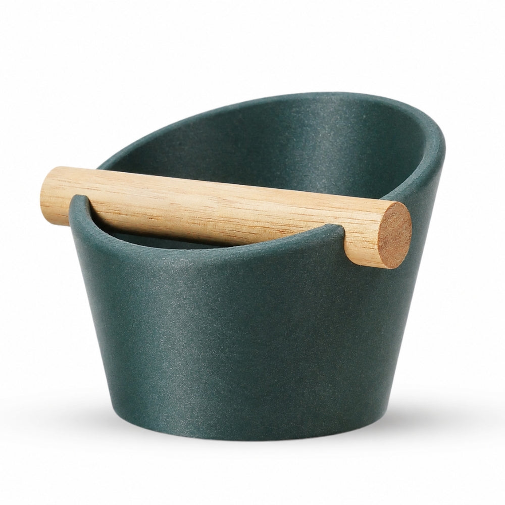 Oval Espresso Knock Box with Oak Bar KNOCDIC®
