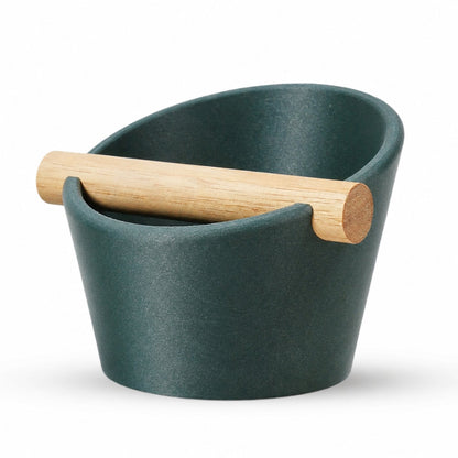 Oval Espresso Knock Box with Oak Bar KNOCDIC®