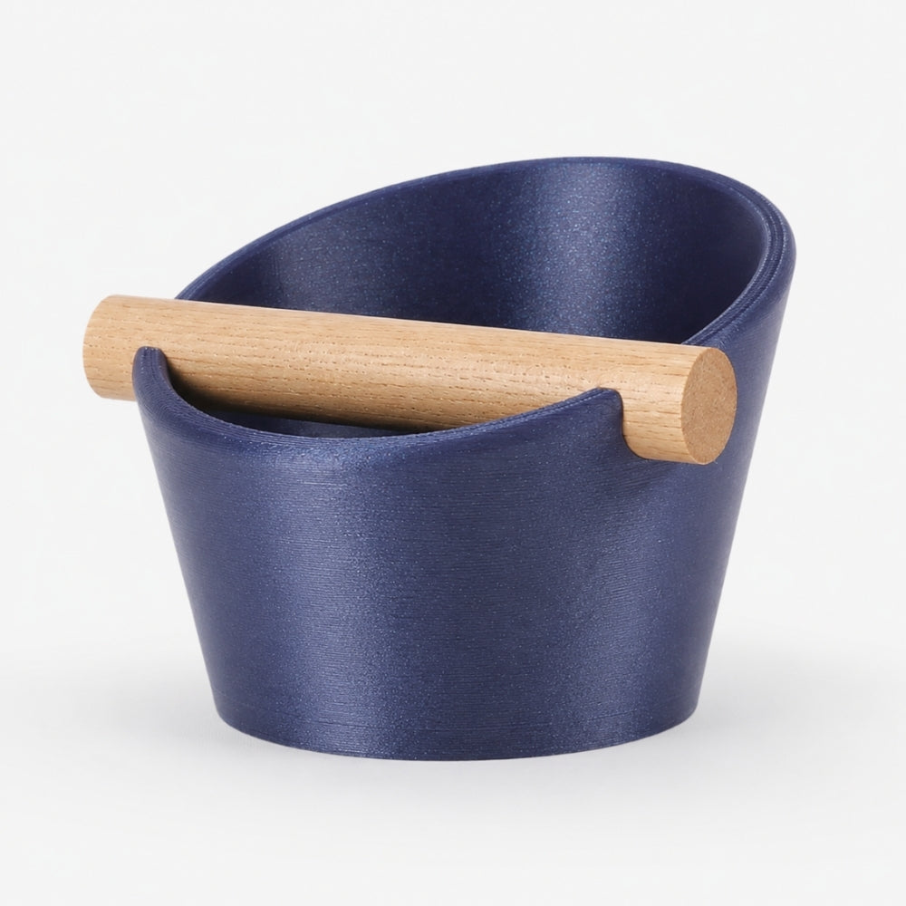 Oval Espresso Knock Box with Oak Bar KNOCDIC®