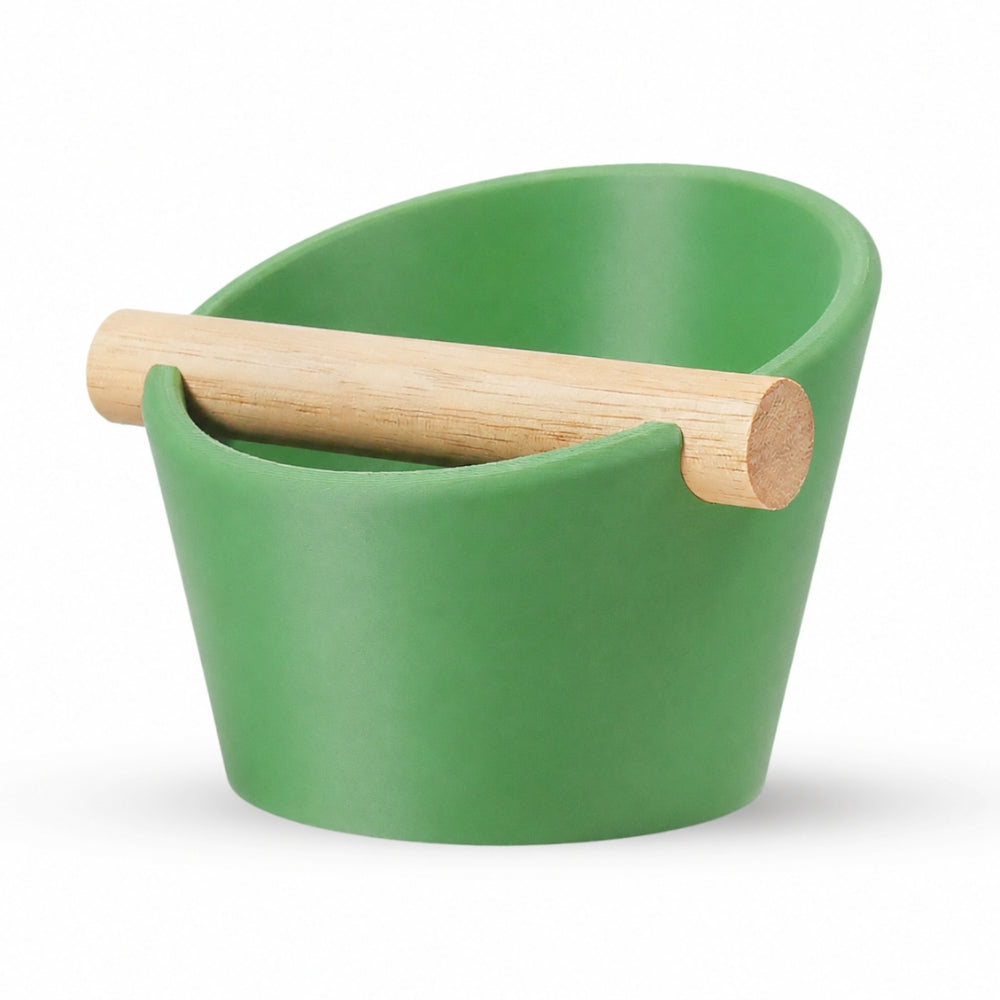Oval Espresso Knock Box with Oak Bar KNOCDIC®