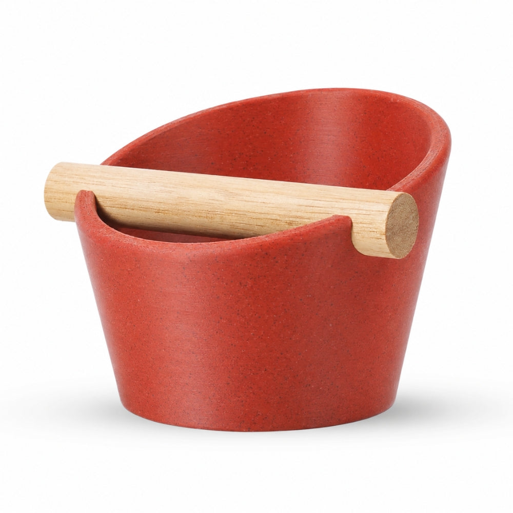 Oval Espresso Knock Box with Oak Bar KNOCDIC®