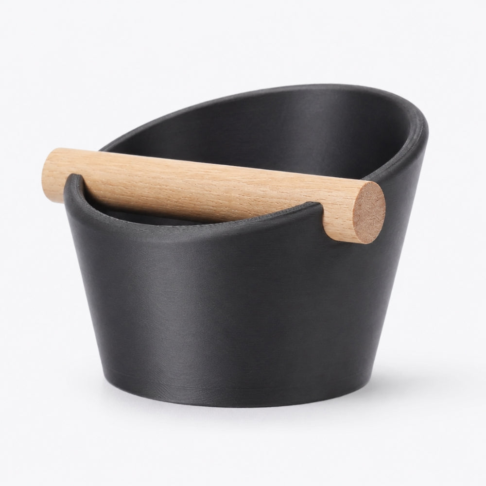 Oval Espresso Knock Box with Oak Bar KNOCDIC®