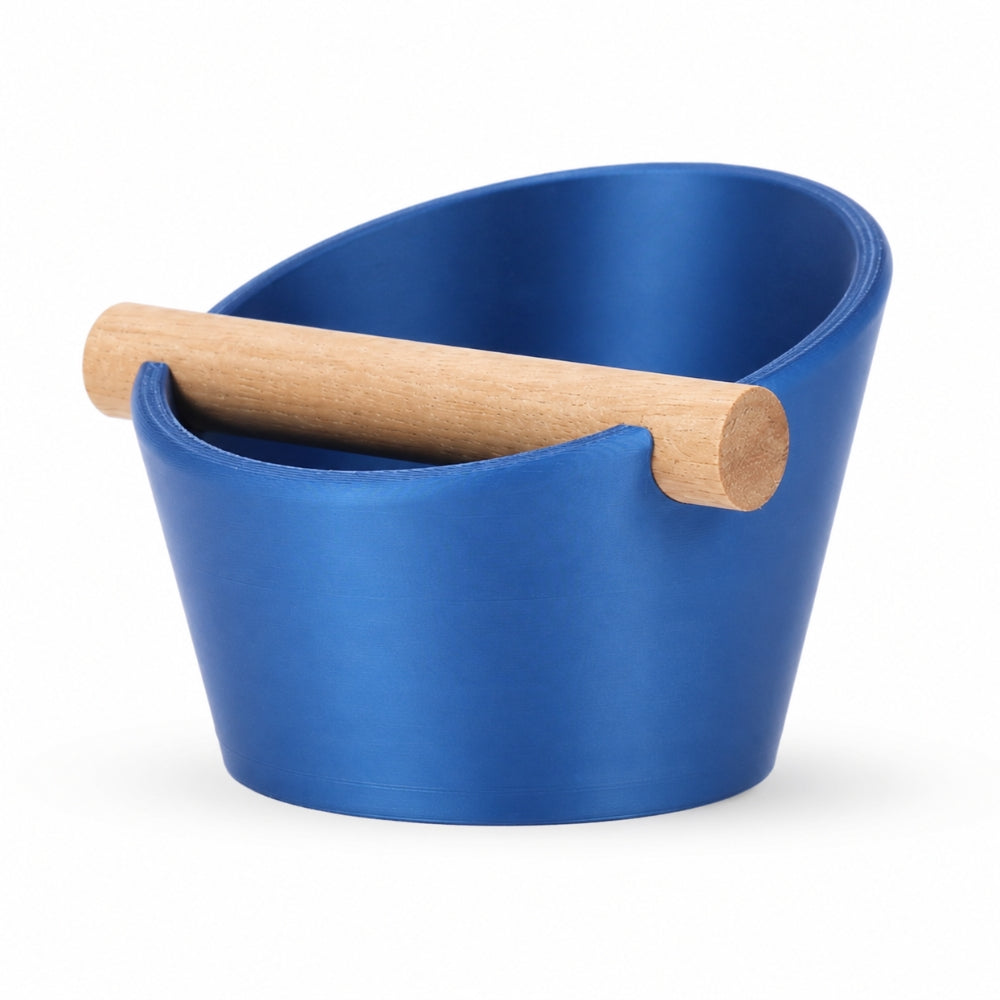 Oval Espresso Knock Box with Oak Bar KNOCDIC®