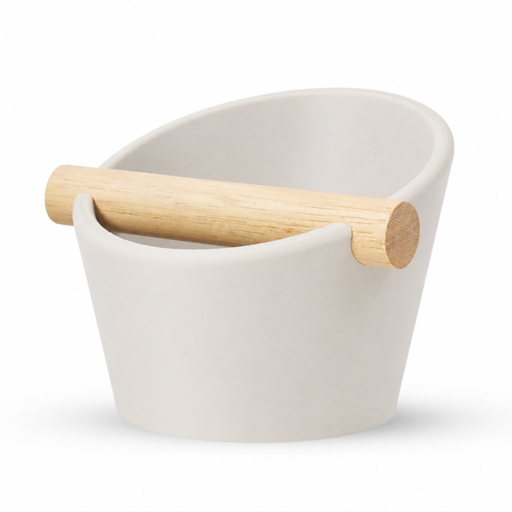 Oval Espresso Knock Box with Oak Bar KNOCDIC®