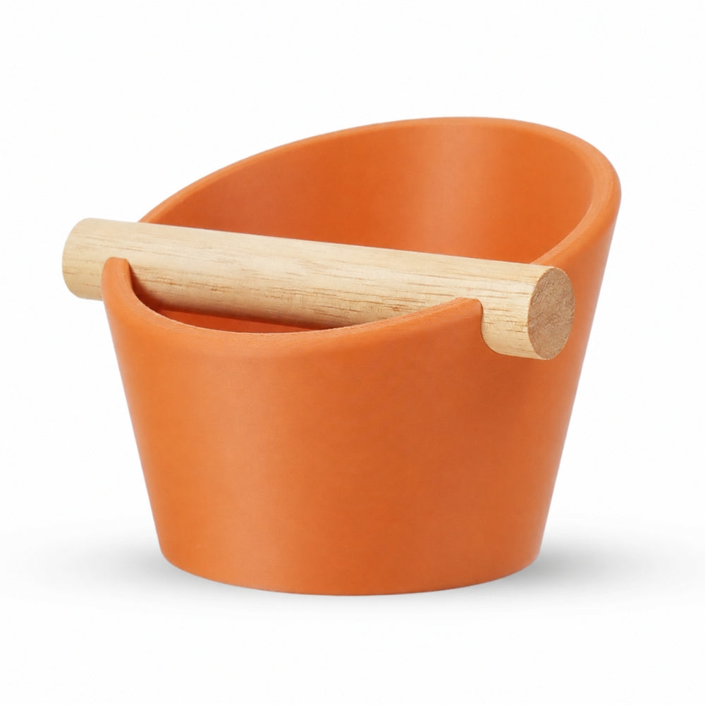 Oval Espresso Knock Box with Oak Bar KNOCDIC®