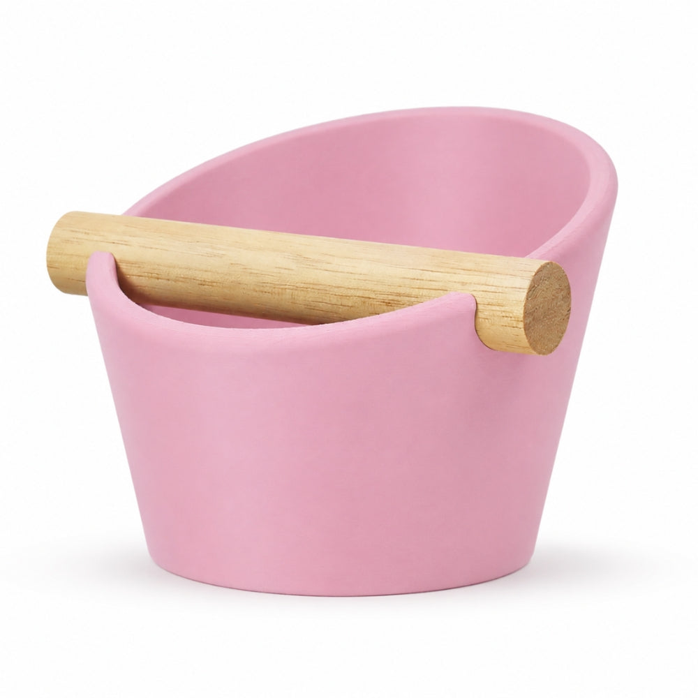 Oval Espresso Knock Box with Oak Bar KNOCDIC®