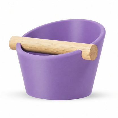 Oval Espresso Knock Box with Oak Bar KNOCDIC®
