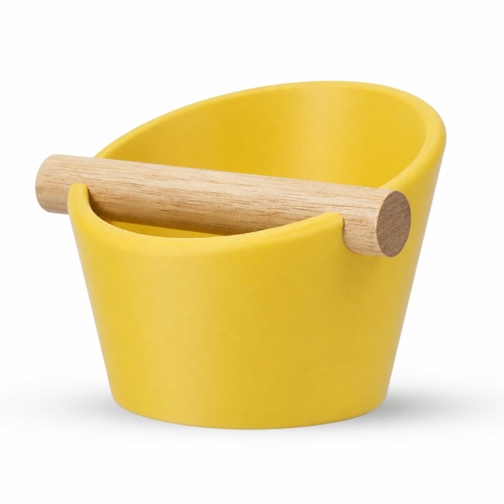 Oval Espresso Knock Box with Oak Bar KNOCDIC®