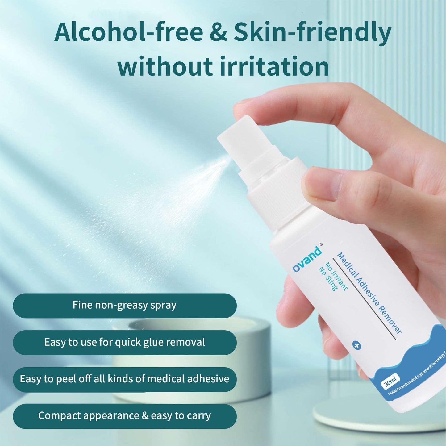 ovand Medical Adhesive Remover Spray - 1 oz | Gentle, Skin-Safe Ostomy Adhesive & Tape Removal