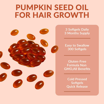 Ovela Pumpkin Seed Oil Capsules 3000mg + Saw Palmetto – Hair Growth Support