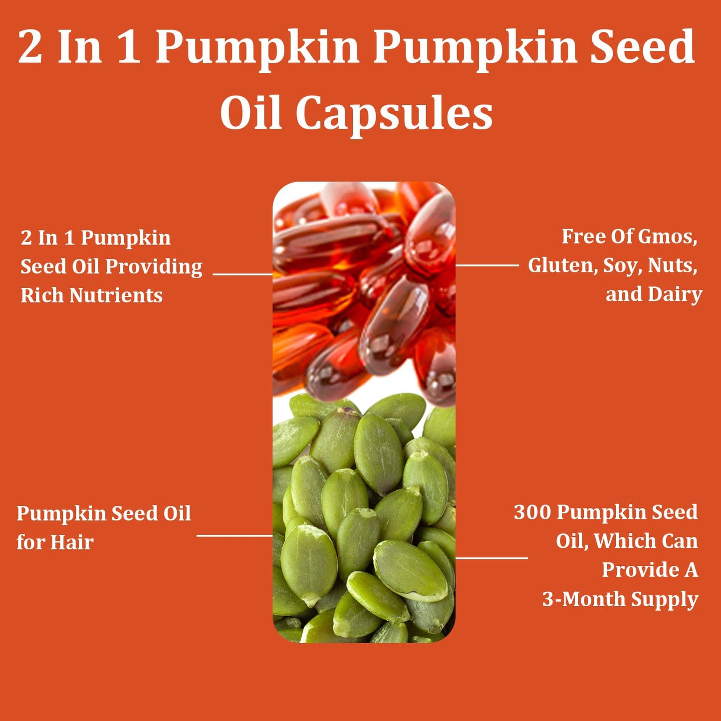 Ovela Pumpkin Seed Oil Capsules 3000mg with Saw Palmetto | Non-GMO, Gluten-Free