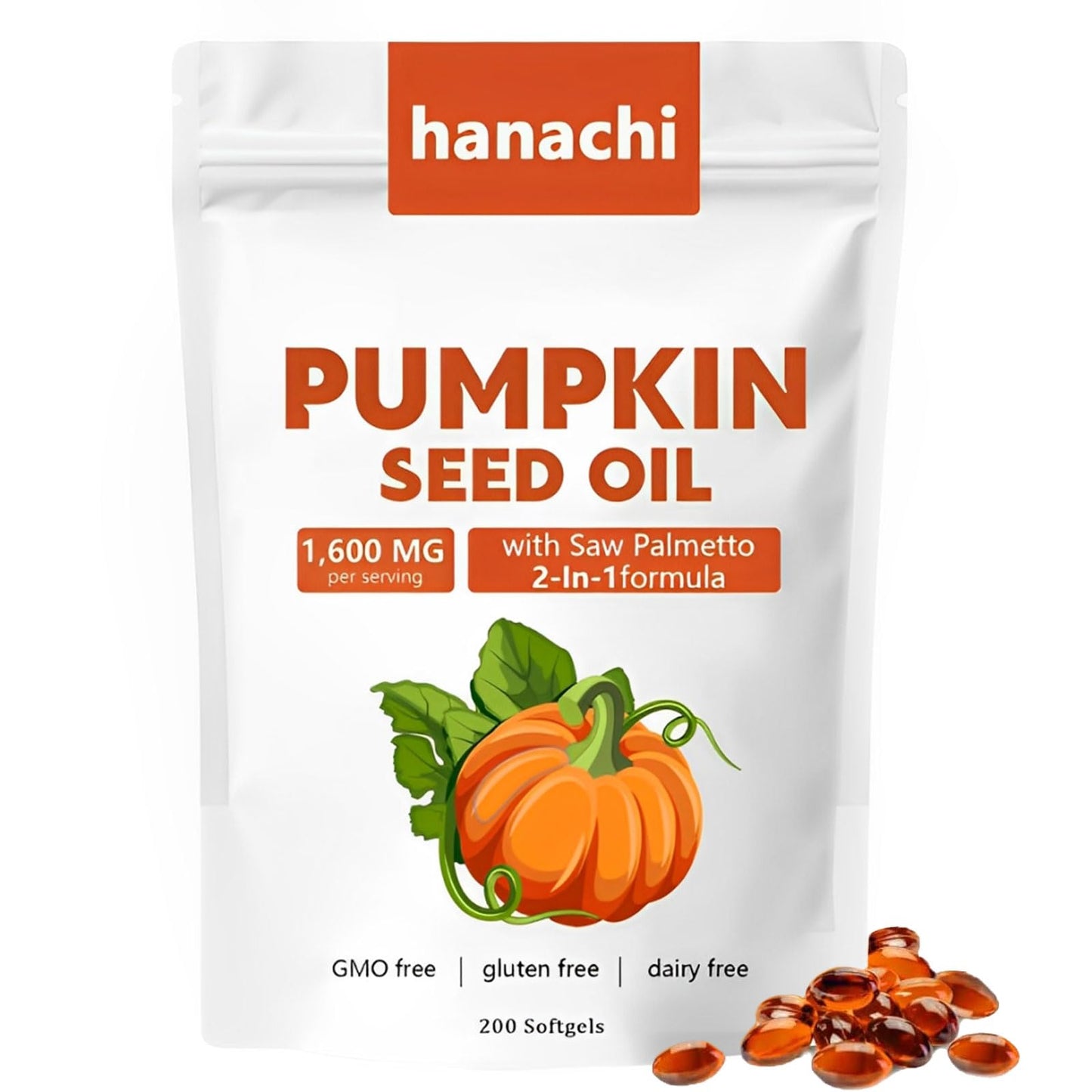 Ovela Pumpkin Seed Oil Capsules with Saw Palmetto – Hair Growth & Scalp Health | 200 Softgels