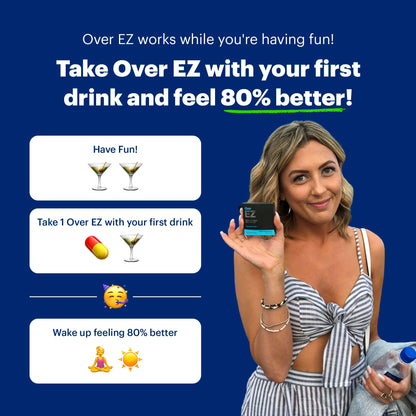 OVER EZ Pre-Drink Supplement – Party Recovery & Brighter Mornings (12 Capsules)