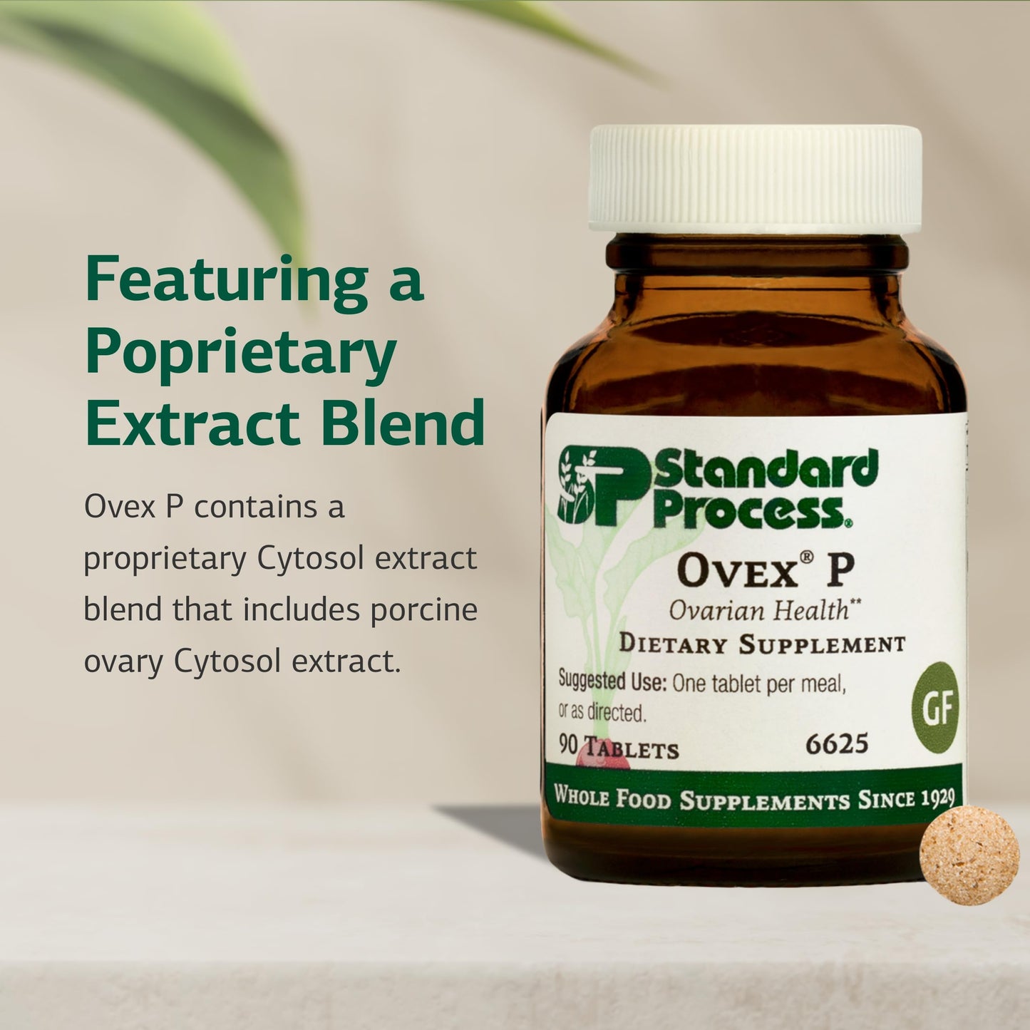 Standard Process Ovex P - Whole Food-Based Women's Health Supplement | Porcine Ovary Cytosol Extract - 90 Tablets