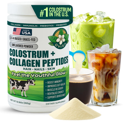 OVIDA Premium Bovine Colostrum & Collagen Peptides – Grass-Fed, Non-GMO, 300g