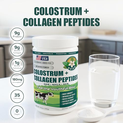 OVIDA Premium Bovine Colostrum & Collagen Peptides – Grass-Fed, Non-GMO, 300g