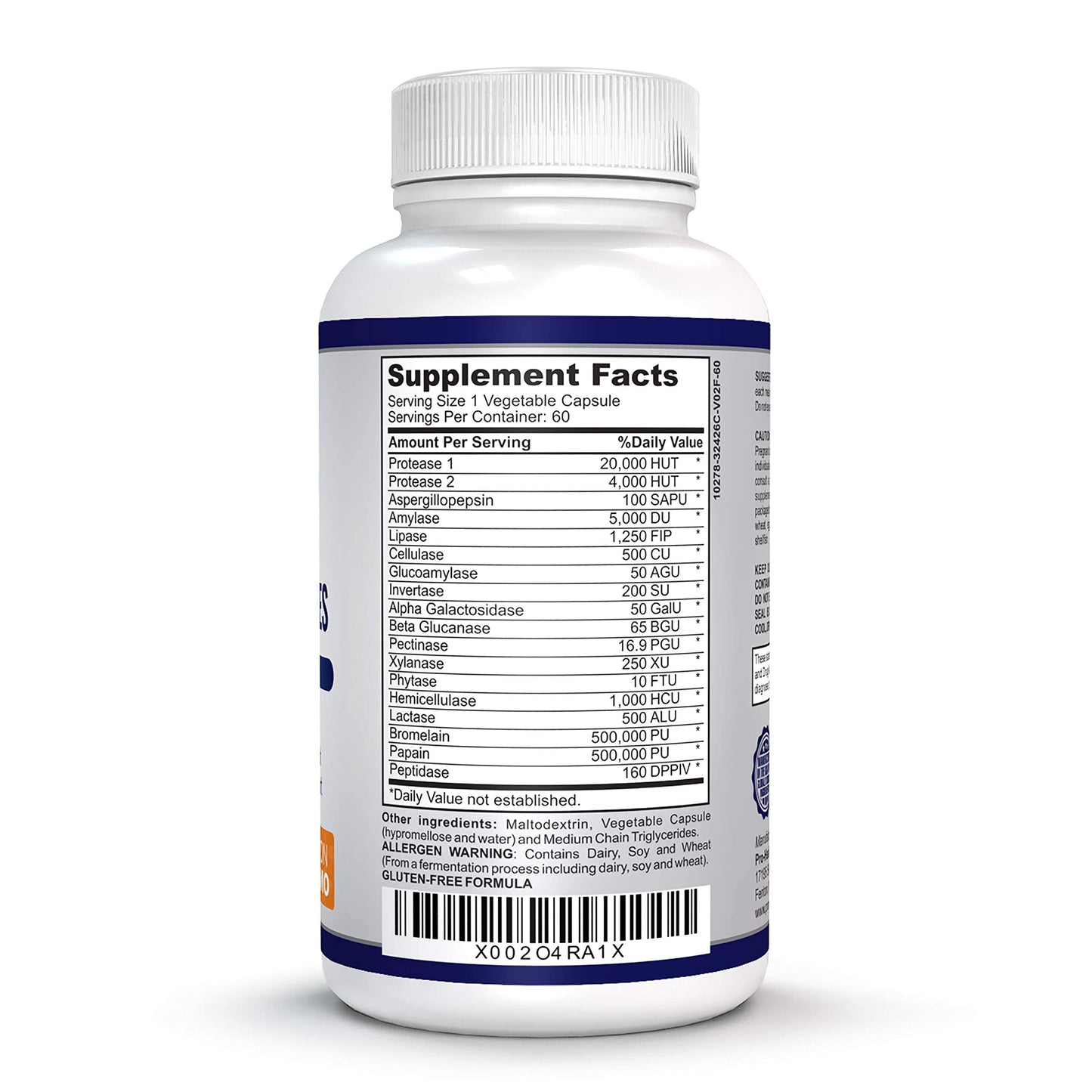O!VITA Premium Digestive Enzymes – Plant-Based Enzymes for Better Digestion & Nutrient Absorption (60 Veggie Capsules)