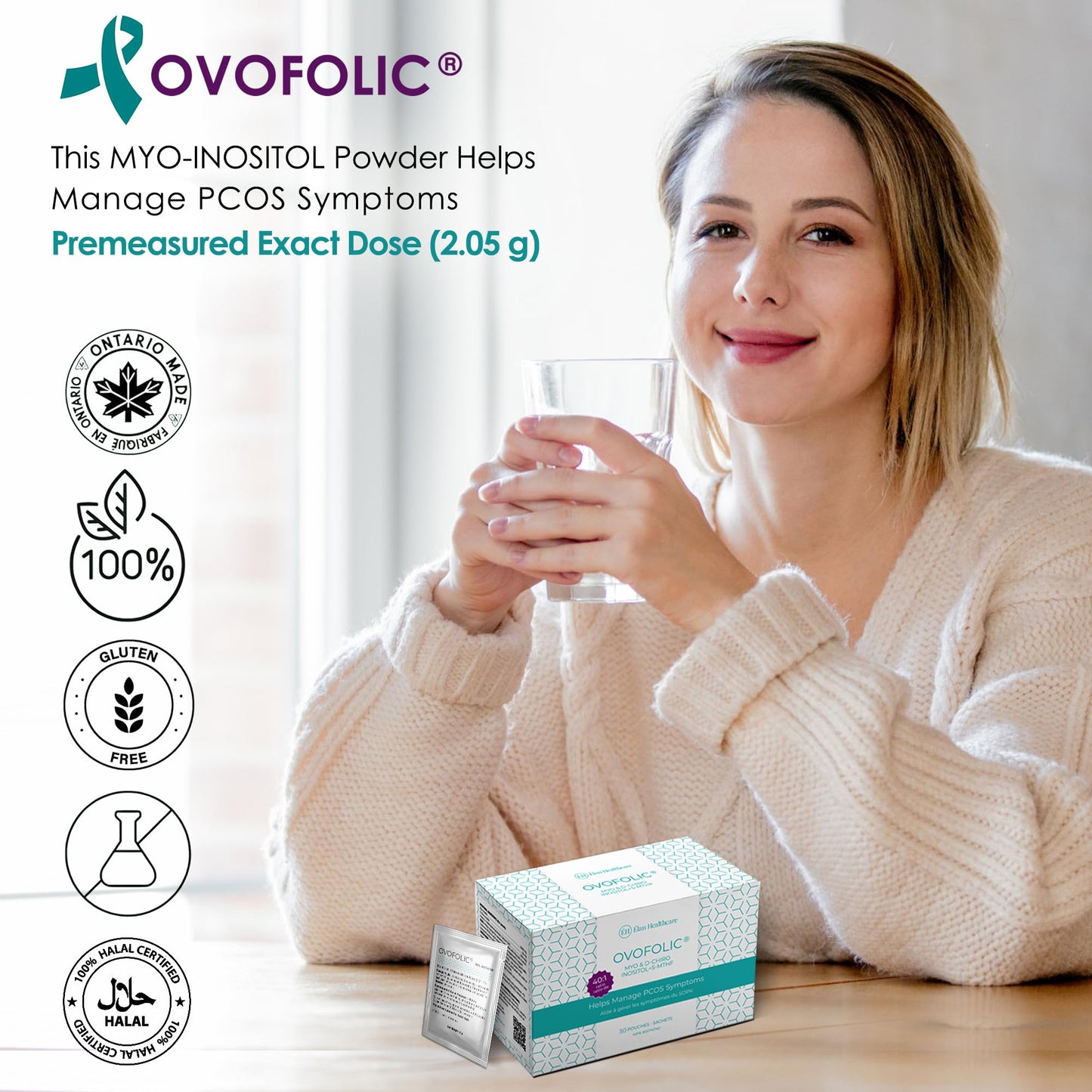 Ovofolic Inositol Supplement – Myo-Inositol & D-Chiro Inositol 40:1 Ratio | 30 Sachets