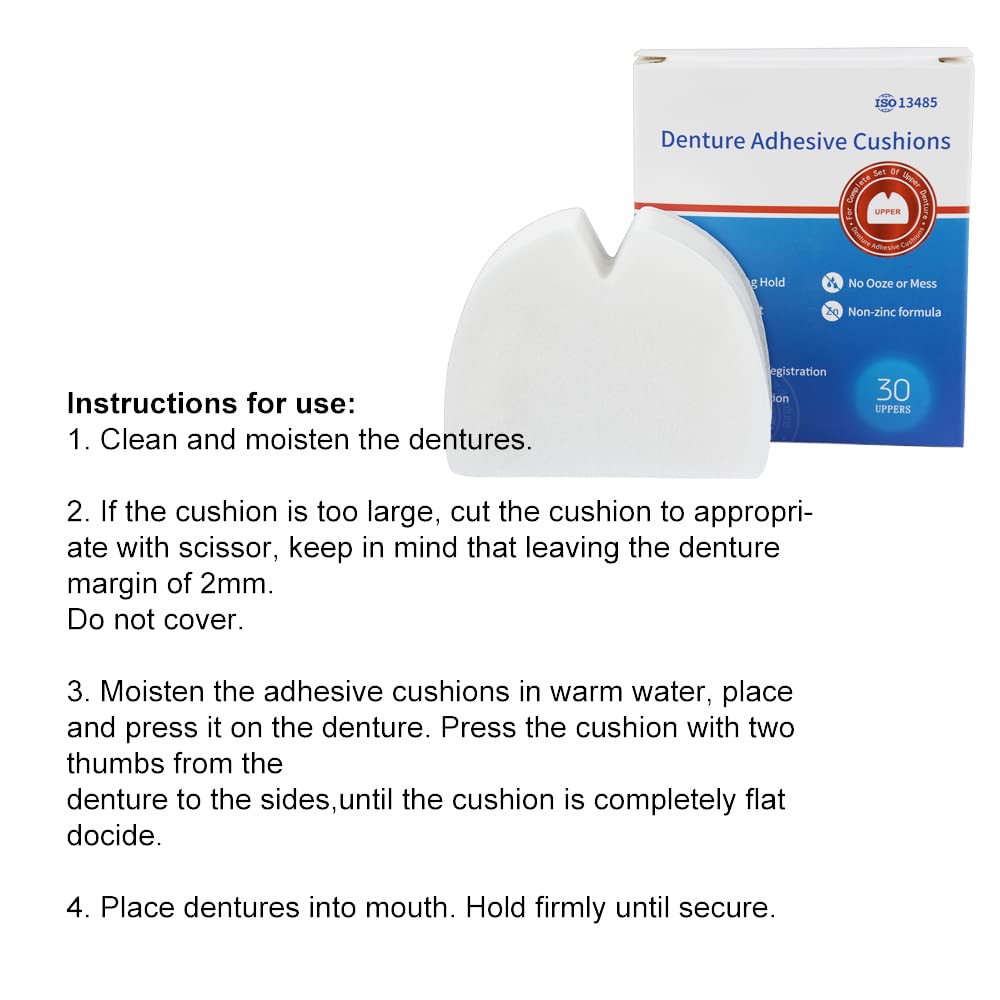 Ovovo 120 Pads (4 Pack) Upper Denture Adhesive Cushions – Long Lasting Hold & Food Seal