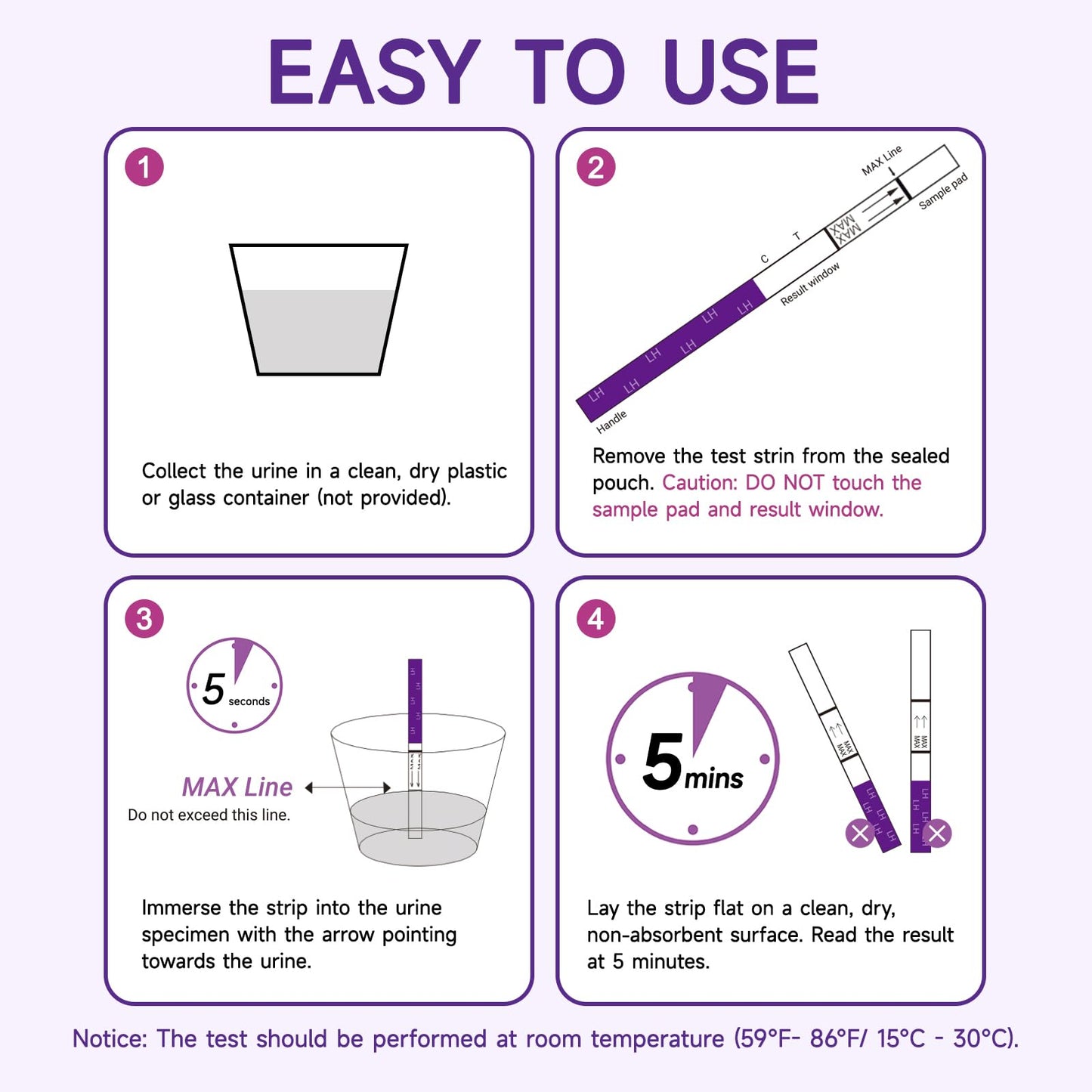Amazewell Ovulation Test Strips – 30pcs LH Predictor Kit, 5mm Wide, High Accuracy