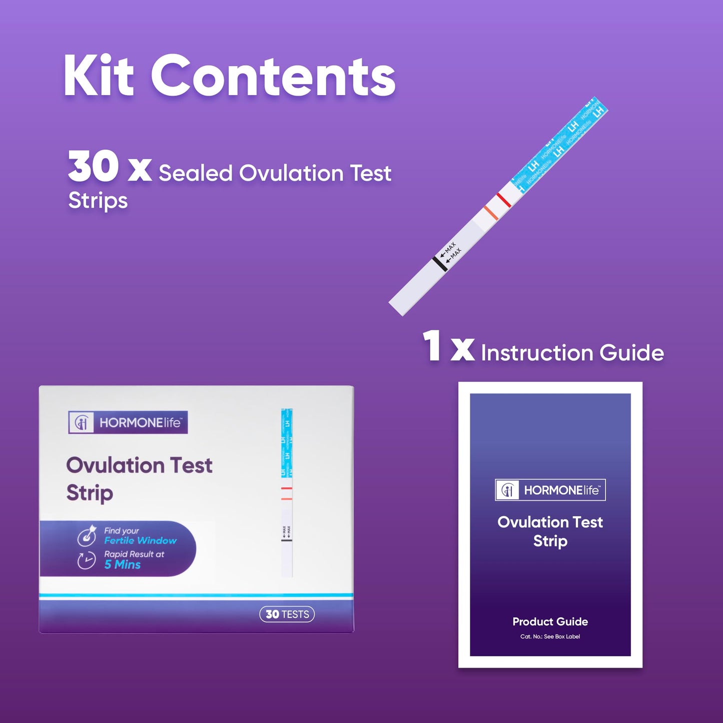 Ovulation Test Strips – LH Test for Ovulation Detection, Easy-to-Use Home Ovulation Tracking (15/30 Count) (LH Test 30 Count) | HORMONElife
