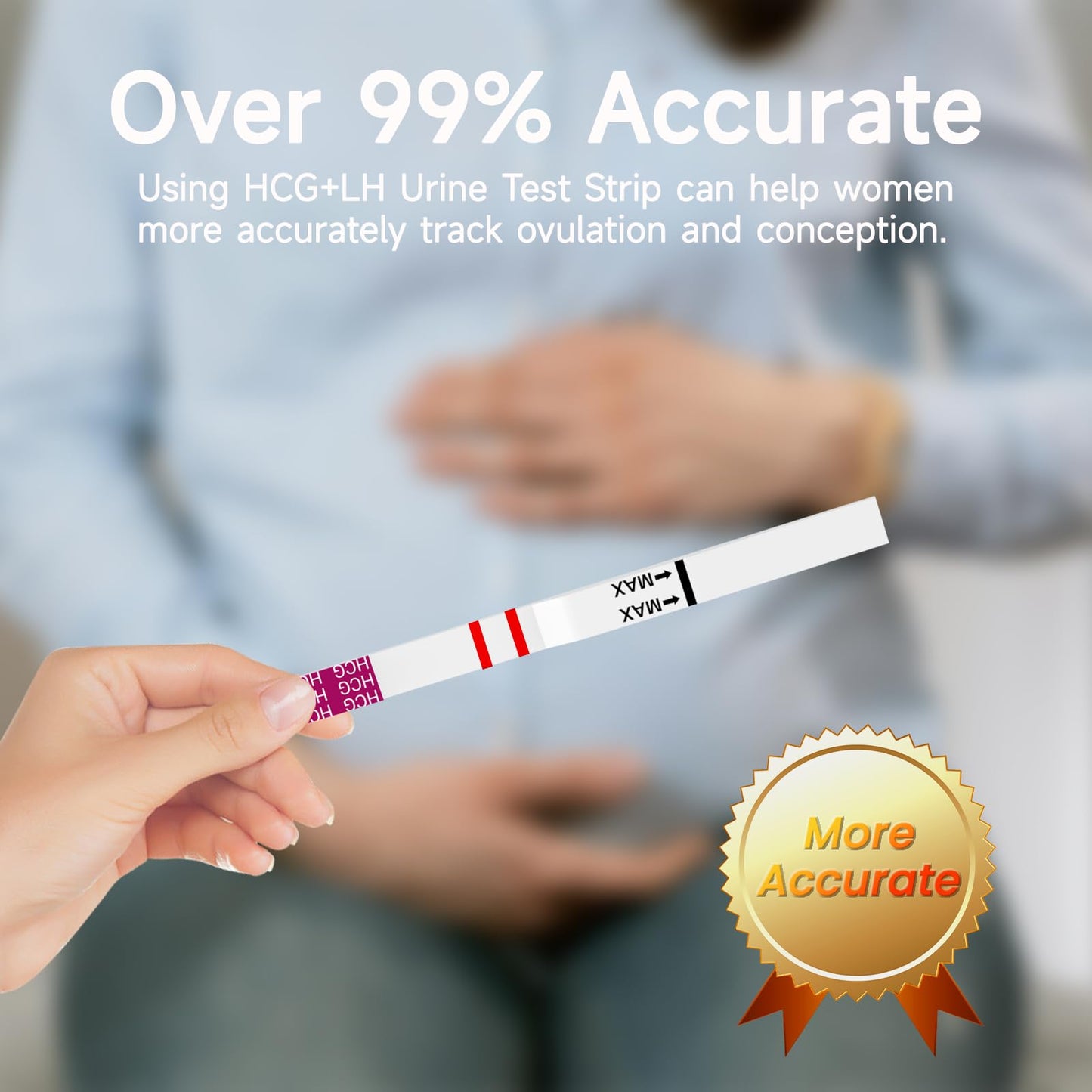 Home Fertility Tracker: Ovulation & Pregnancy Test Strips Kit (50 LH, 20 HCG)