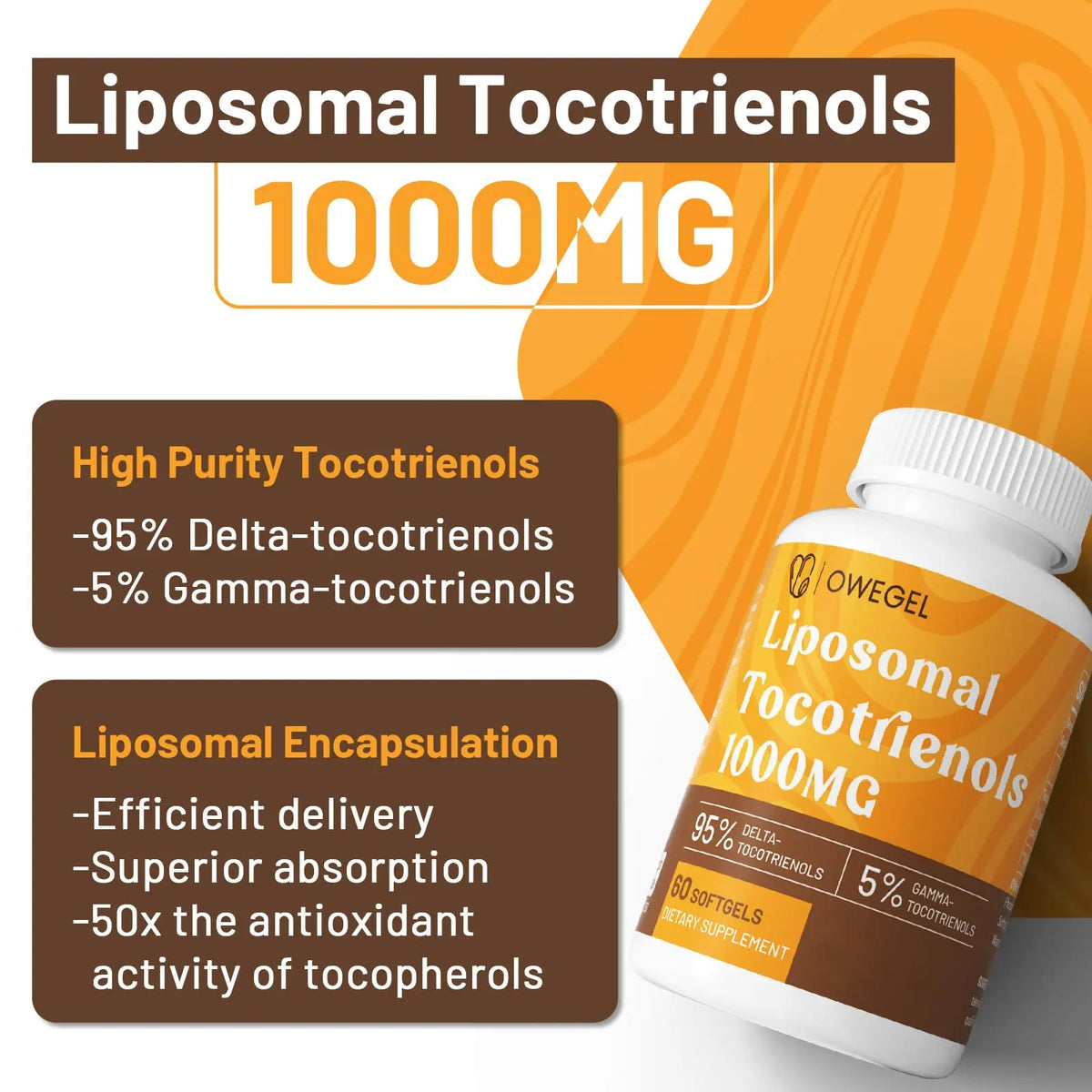 owegel Liposomal Tocotrienols 1000mg – High Bioavailability Vitamin E Tocotrienols, 60 Softgels BritishVita | Premium UK Vitamins & Wellness Supplements