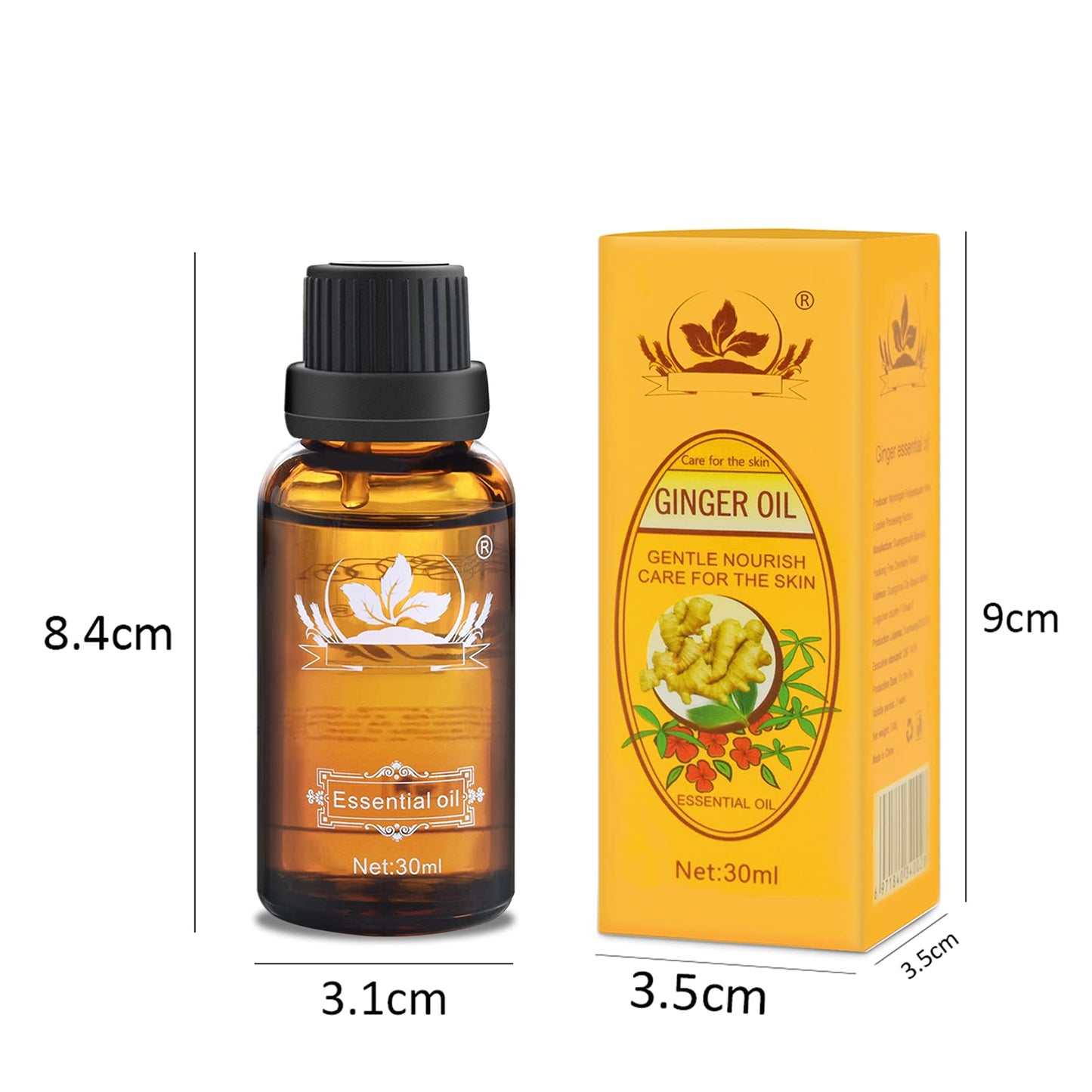 Ownest 3 Pack Ginger Massage Oil | 100% Pure Natural Ginger Oil for Lymphatic Drainage & Spa-at-Home - 30ml