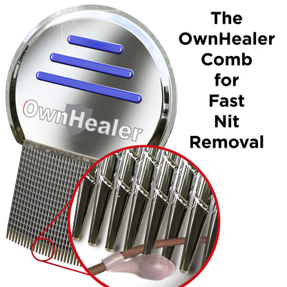 OWNHEALER Professional Lice Comb Kit – Fast, Gentle Lice & Nit Removal for All Hair Types