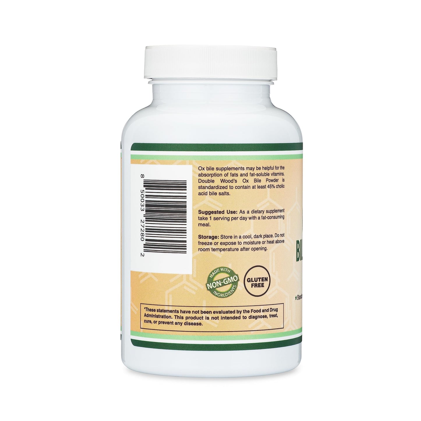 Ox Bile Supplement for No Gallbladder – 1,000mg Per Serving, 500mg per Capsule, 120 Capsules – 45% Cholic Acid Bile Salts | Double Wood