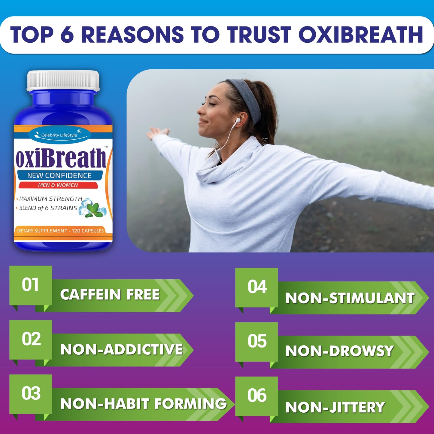 OxiBreath Oral Probiotics – Probiotic for Bad Breath & Halitosis Support – Fresh Breath Supplement with Prebiotics FOS & XOS – DE111® & 6-Strain Dental Probiotic Blend – 120 Ct – 2 Months Supply