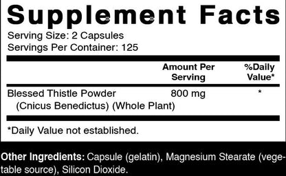 Oxify Blessed Thistle 800 mg – 250 Capsules | Gluten-Free & Non-GMO | Made in USA