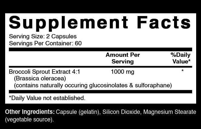 Oxify Broccoli Sprout Extract 1000 mg – 120 Capsules | Gluten-Free, Non-GMO | Made in USA