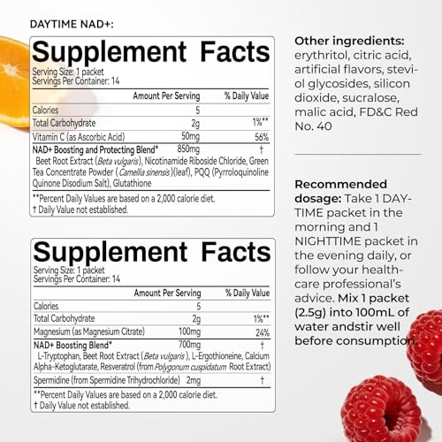 OxyEnergy NAD Supplement 1550 mg – Day/Night NR + L-Tryptophan (28 Packets)
