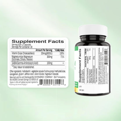 OXYENERGY 3 in 1 Magnesium Complex - 300mg Chelated Triple Magnesium (Glycinate, Malate, Citrate) - Vegan - 90 Capsules
