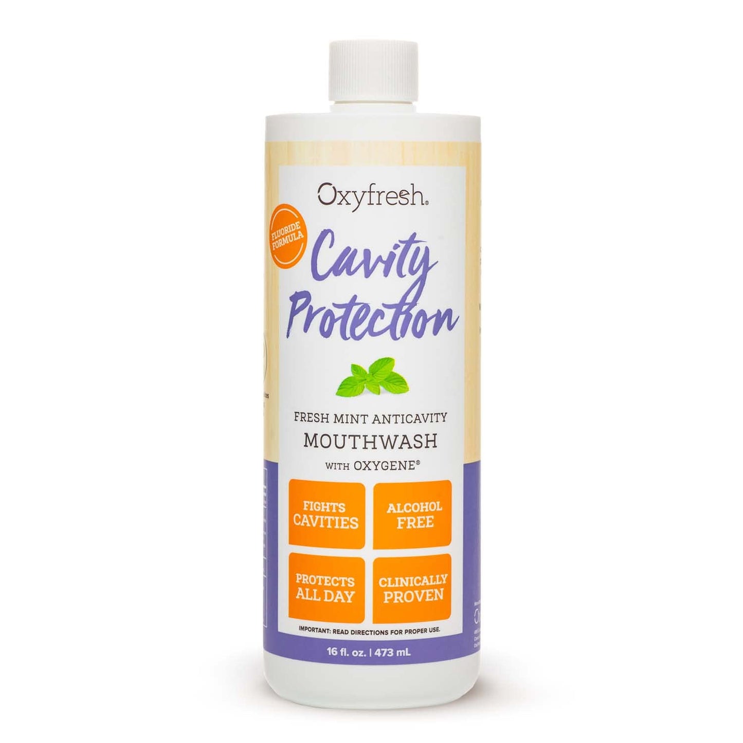 Oxyfresh Cavity Protection Fluoride Mouthwash – Alcohol-Free, Sensitive Teeth, 16 fl oz