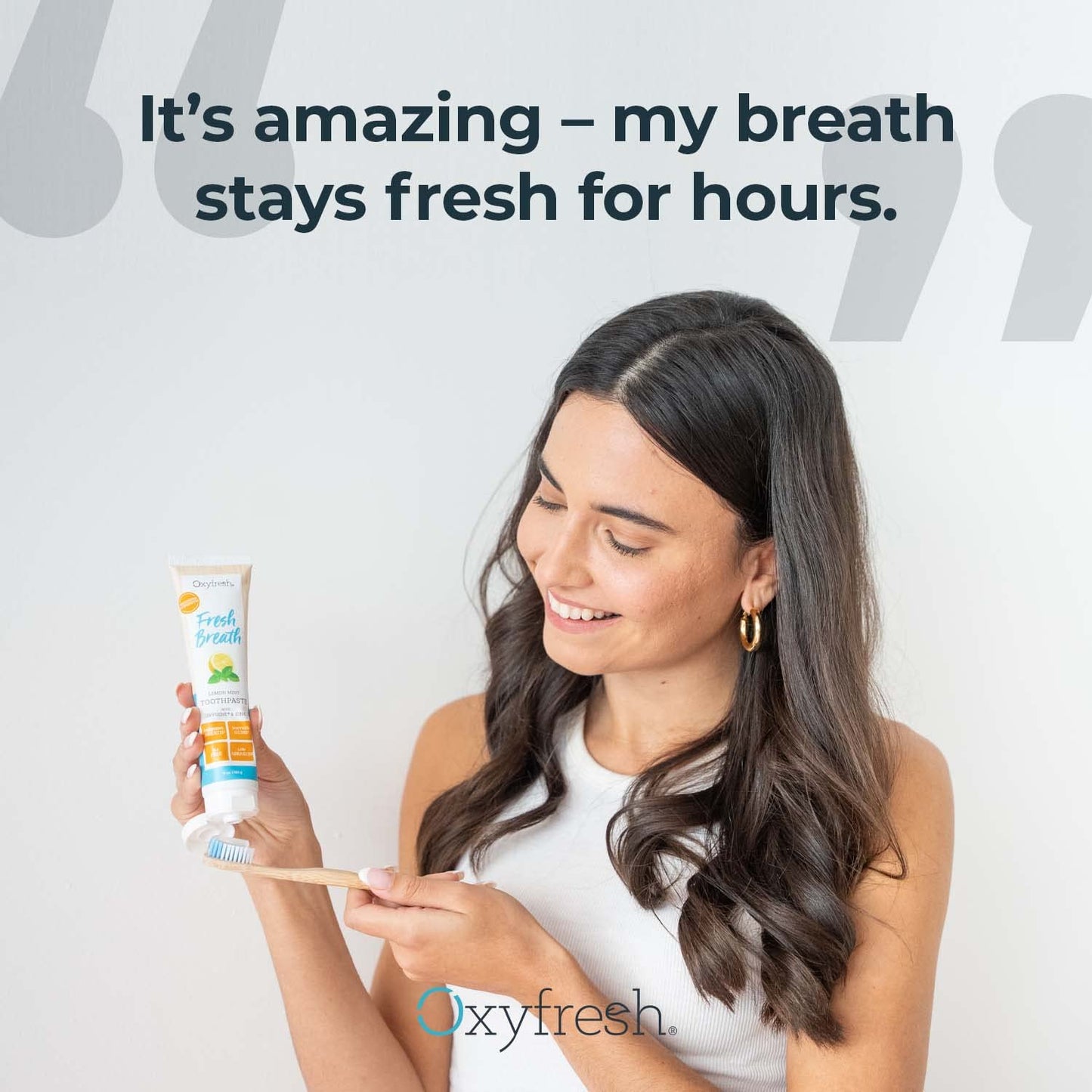 Oxyfresh Maximum Fresh Breath Lemon Mint Toothpaste - Clean Teeth & Fresh Breath - SLS & Fluoride Free - 5 oz