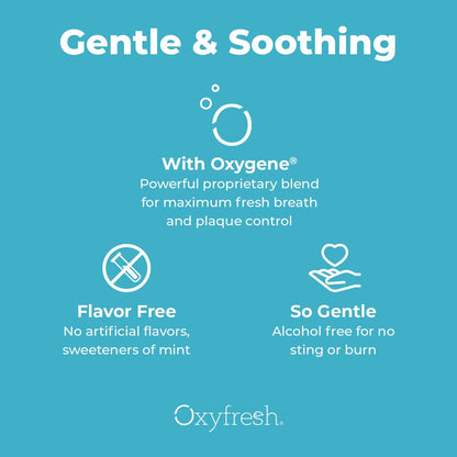 Oxyfresh Gentle Formula Unflavored Mouthwash – Ultra Sensitive Gums & Teeth – No Mint, Zero Alcohol, Flavor Free – 16 oz