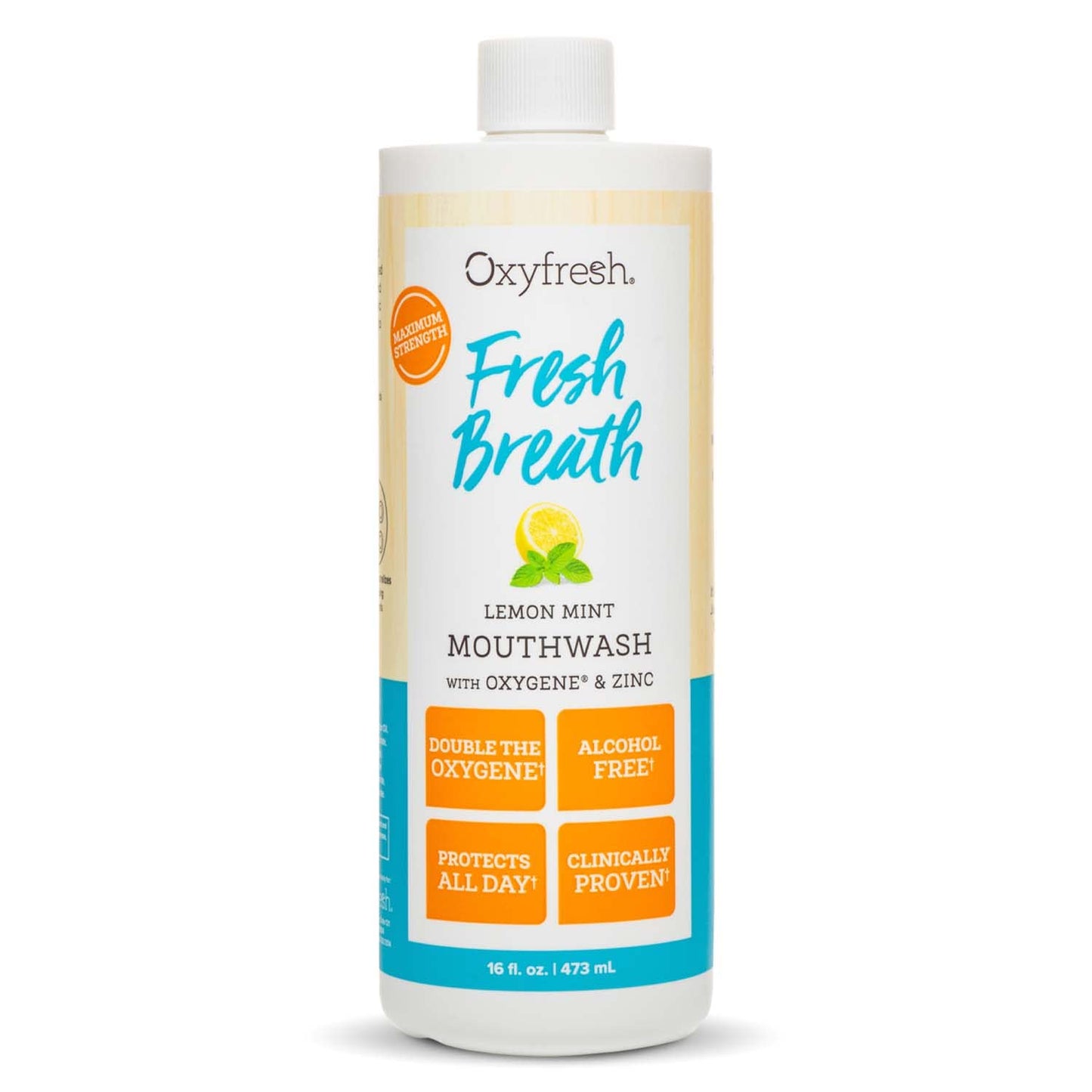 Oxyfresh Lemon Mint Mouthwash – SLS & Fluoride Free, Alcohol Free | 16 Fl Oz