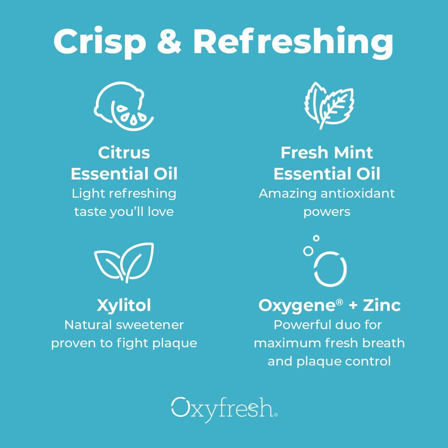 Oxyfresh Lemon Mint Mouthwash – SLS & Fluoride Free, Alcohol Free | 16 Fl Oz