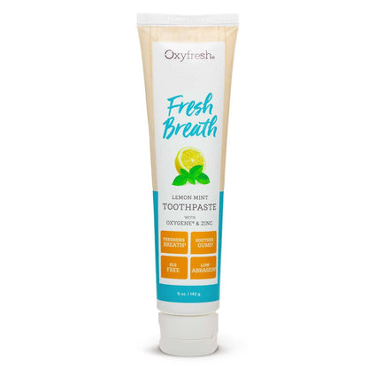 Oxyfresh Maximum Fresh Breath Lemon Mint Toothpaste - Clean Teeth & Fresh Breath - SLS & Fluoride Free - 5 oz