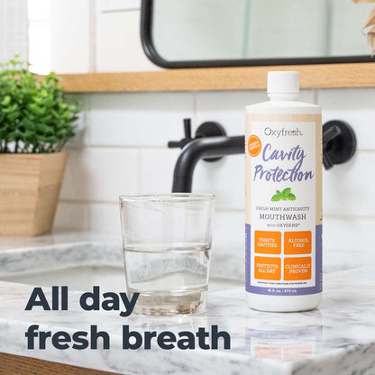 Oxyfresh Cavity Protection Fluoride Mouthwash – Non-Staining, Alcohol-Free (16 oz Pack of 2)